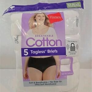 Hanes 5 Pack Briefs Cotton Underwear White Panties Women’s Plus Size 12 5XL New